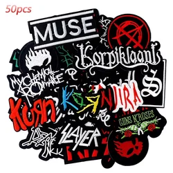 50 teile/los Rock Punk Patches gestickte Applikation Stoff Kleidungs stück Accessoires Stickerei Abzeichen Band Patch