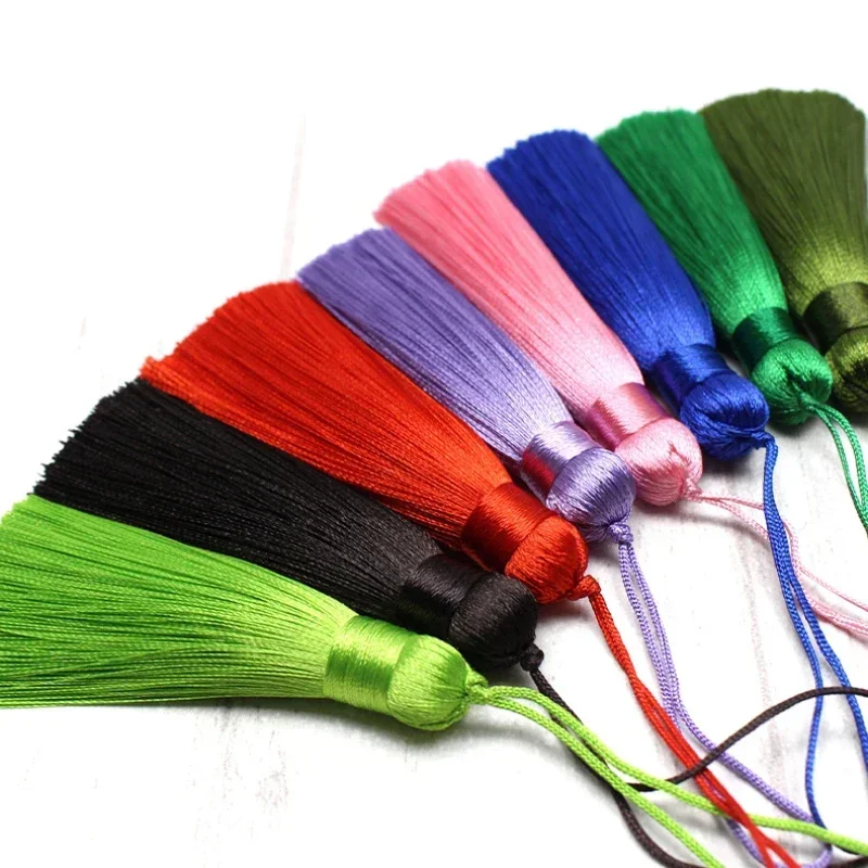 10pcs Silk Tassel 8cm Handmade Soft Craft Tassels with Cord Loop Hanging Tassel DIY Jewelry Making Keys Crafts Decor Accessories