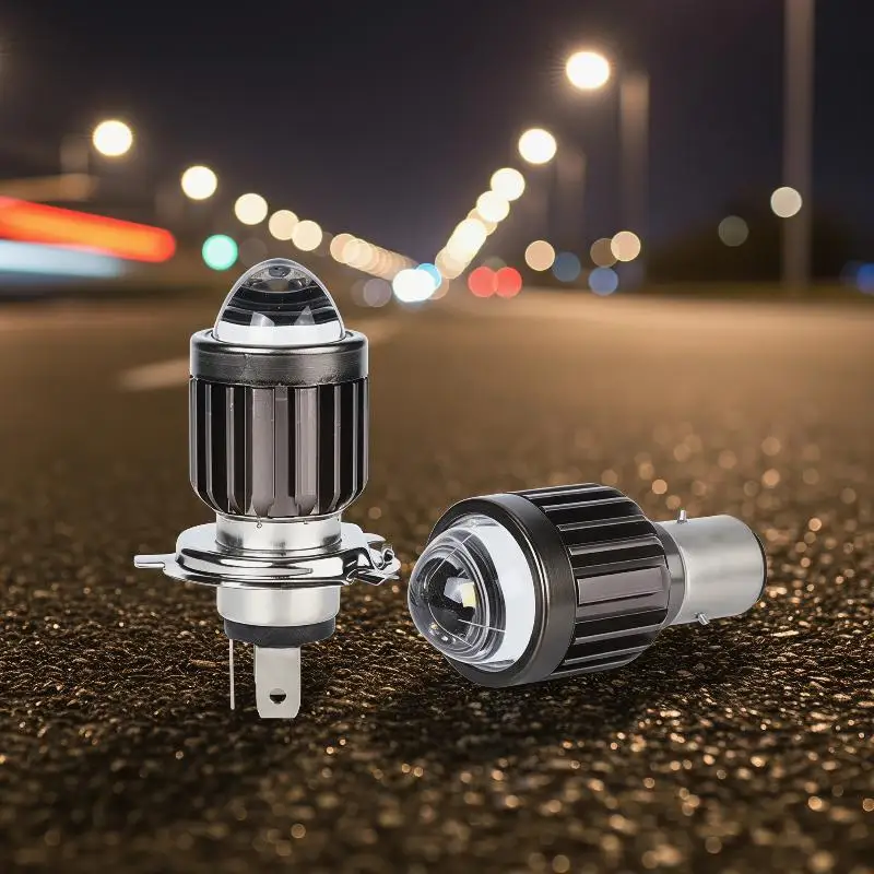 1Pcs Universal Motorcycle H4/BA20D Headlight Hard Light Led Light Motorbike Lamp Ultra-Long Illumination Distance