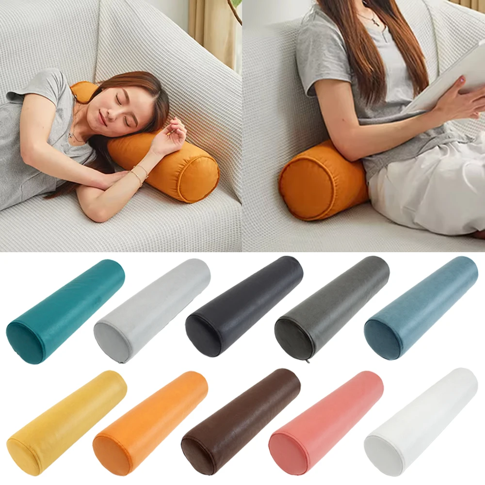Cylindrical Pillow with Filling Sofa Lumbar Support Long Pillow Soft Neck Bolster Pillow Roll Headrest for Head Leg Back Support