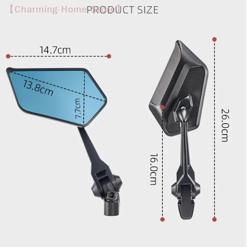 

Зеркала заднего вида для мотоцикла Street King 8, цельнометаллические, регулируемые, HD, 1 пара