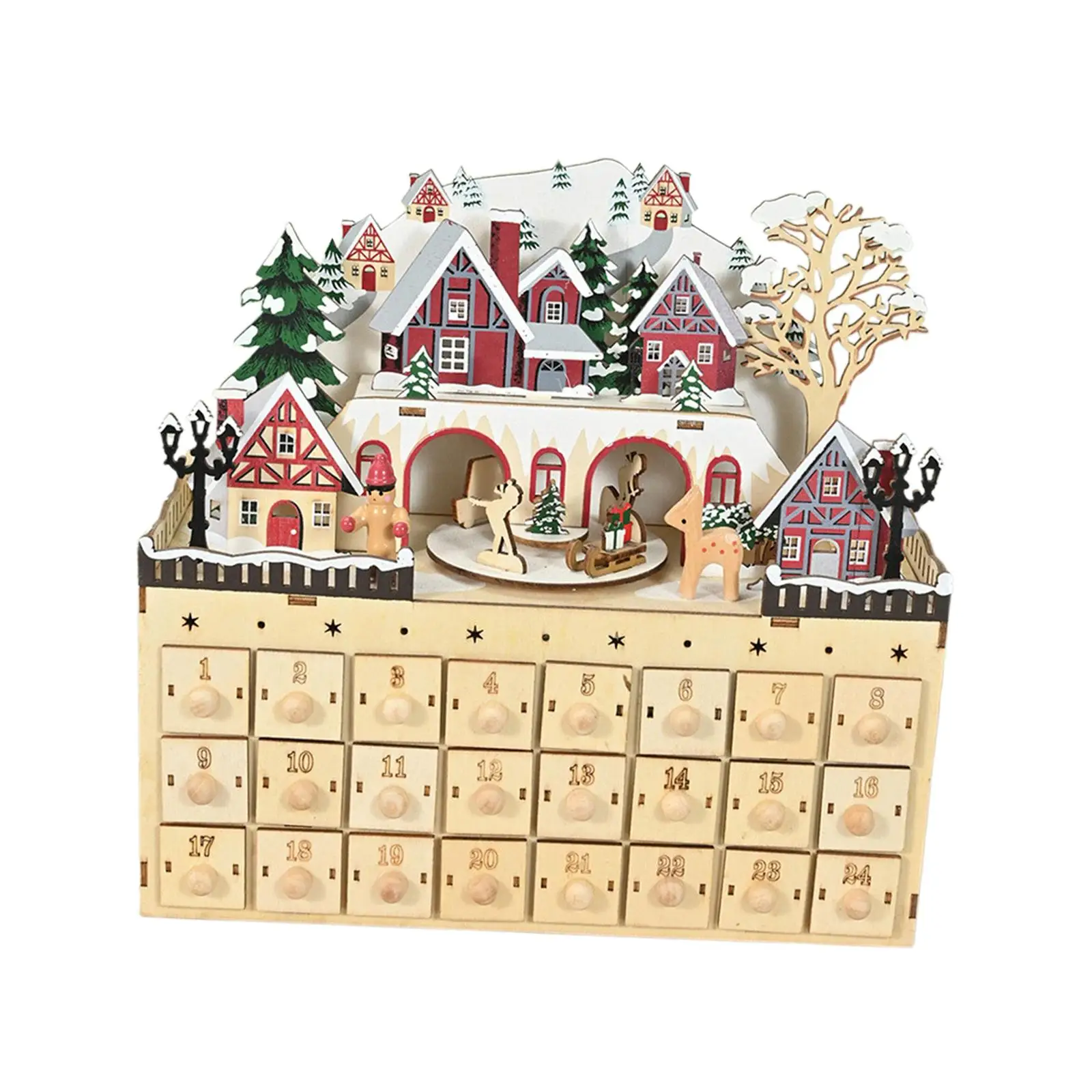 

Рождественский адвент-календарь 2024: Набор для творчества своими руками, светодиодный светящийся рождественский декор для праздников, фермерского дома, столешницы, вечеринок, спальни