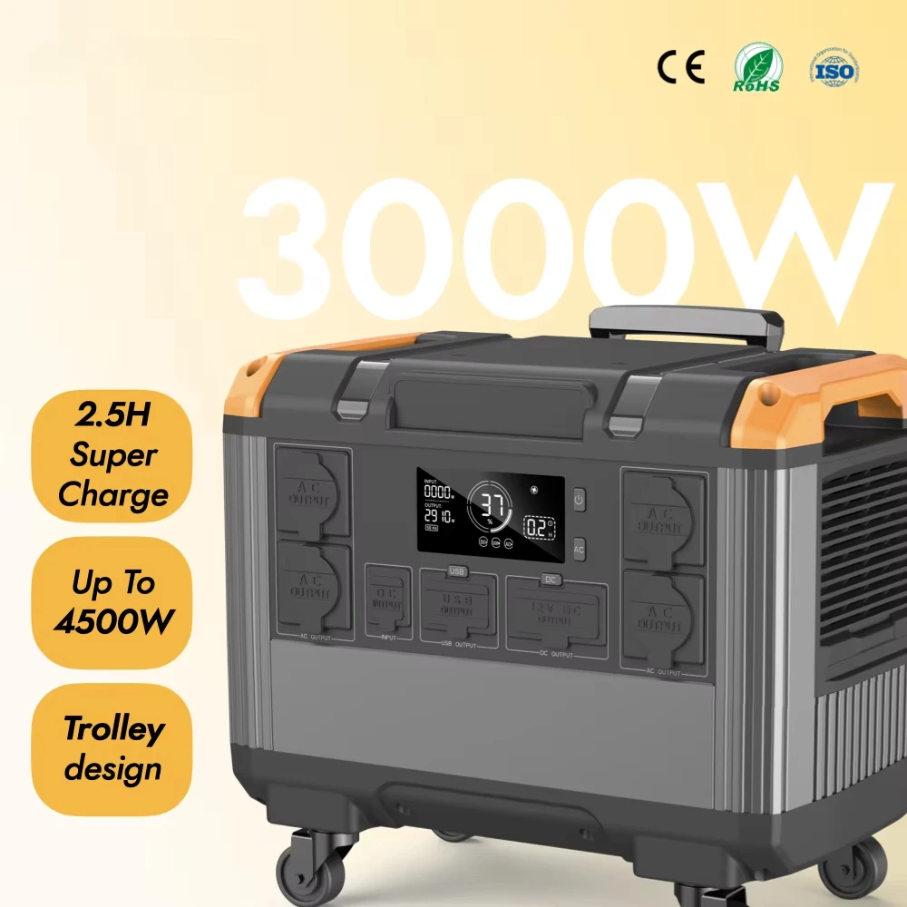 Portable Power Station Generator 3000w 3kw Solar Power System Powerstation Warehouse in Stock UPS Function Pure Sine Wave