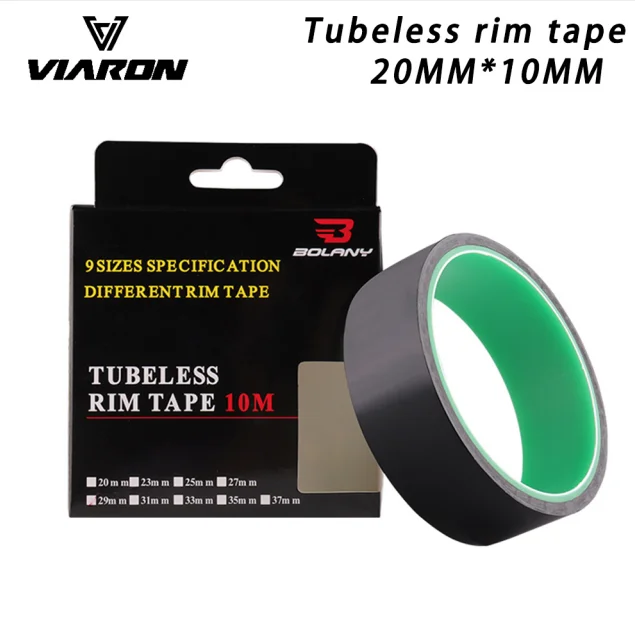 VIARON-cintas de llanta PET sin cámara para bicicleta, 20/23/25/27/29/31/33/35mm x 10m de ancho, almohadillas de sellado antideslizantes