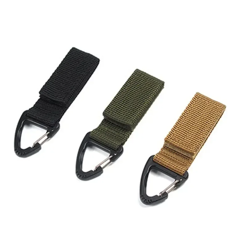 1-3Pcs Tactical Hanging Key Hook Clip Clamp Buckle Nylon Webbing Molle Belt Carabiner Outdoor Strap Climbing Accessories