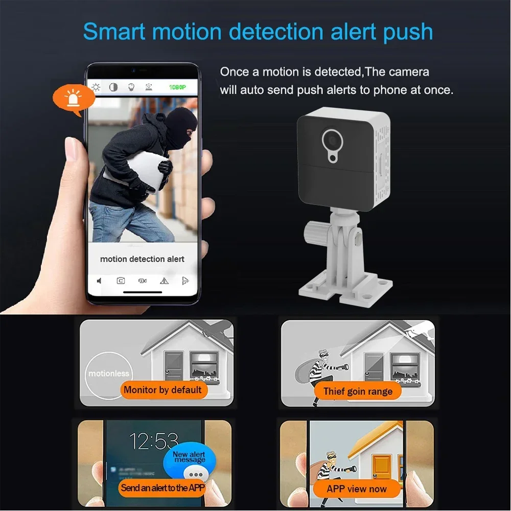 

Wireless Home Security Camera Motion detection alert W6 Mini Smart Camera WiFi Remote View Super Small IP Surveillance