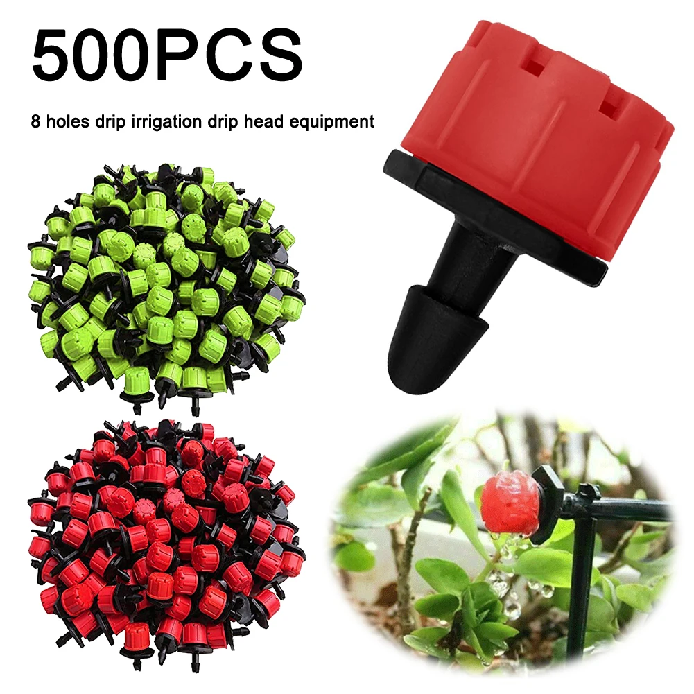 500Pcs 1/4 Inch Adjustable Irrigation Drippers Drip Irrigation Sprinklers Rotating Sprinklers for Greenhouse Nersuries