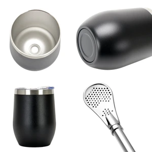 Gourd set yerba mate of stainless steel double wall cup of tea and bombilla set includes yerba mate gourd (glass) with a bombilla 6 Main Sales Xicaras Kit for Coffee - №2