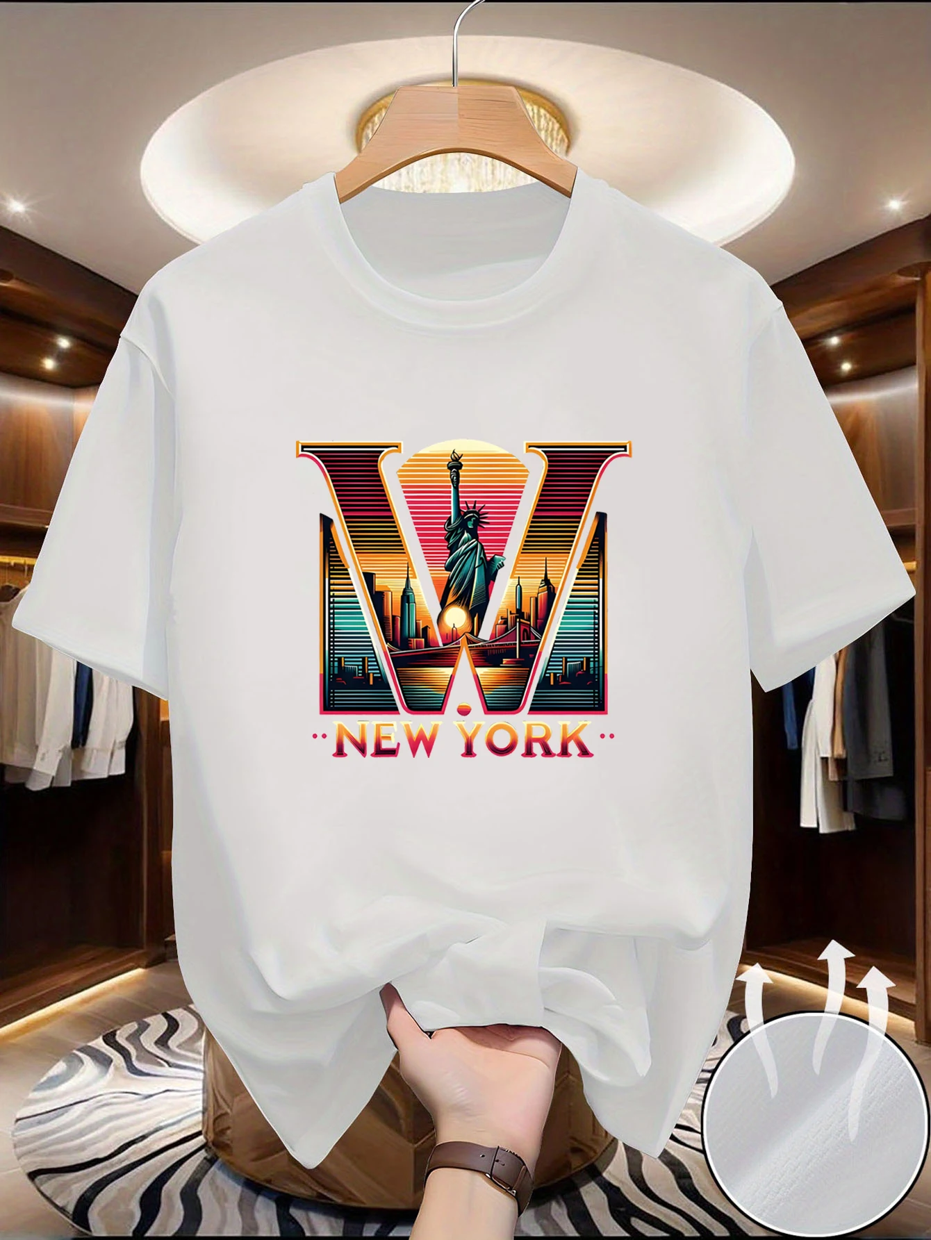 T-shirt d'été décontracté pour homme, style américain, respirant, séchage rapide, ample, confortable, col rond, manches courtes