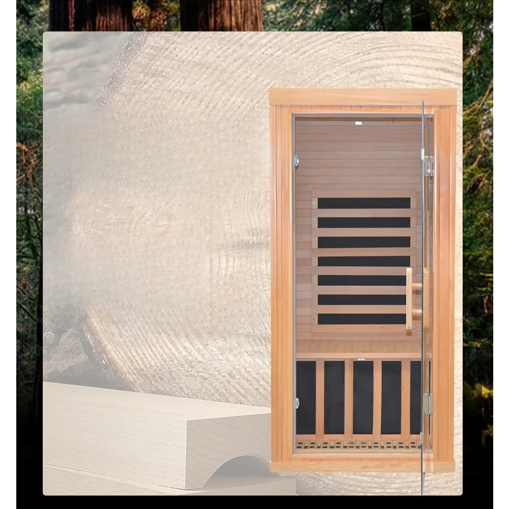 

Infrared Sauna Room for 1 Person, Wooden Canadian Hemlock, Low Magnetic Graphene Carbon Board Heater, Indoor Sauna Парогенератор