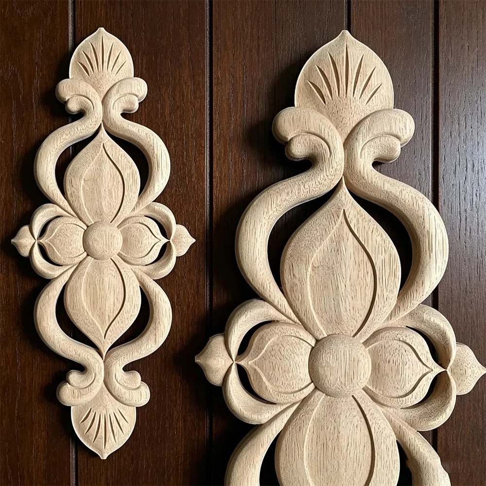 2pcs-46cm-natural-wooden-floral-figurines-crafts-furniture-parts-corner-appliques-frame-woodcarving-decorative-wood-carved
