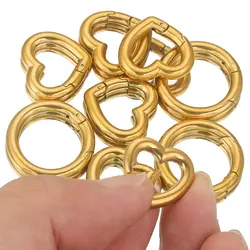 2pcs Stainless Steel Clasps Heart Round Ring Lobster Clasp Hooks Connectors Necklace for DIY Jewelry Making Supplies Accessories