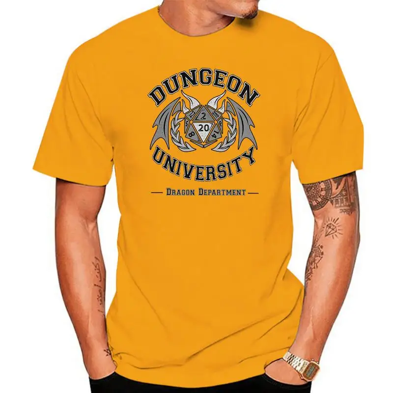 Dungeon University Dragon Department T-shirty luźna, bawełniana dla modne topy męskie T-shirty