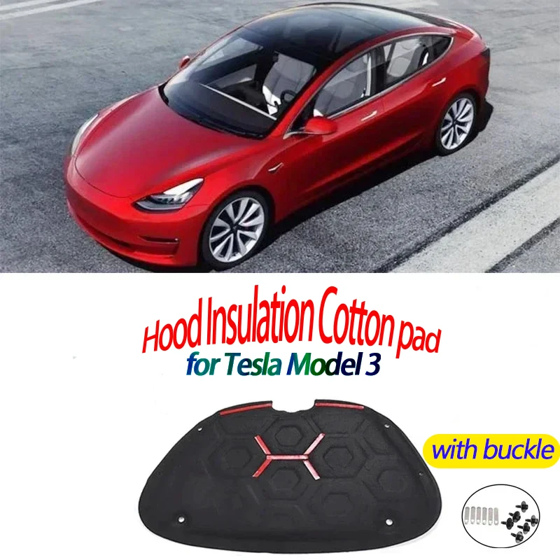 

for Tesla Model 3 car front engine hood noise tesla insulation cotton pad soundproof mat Pad Soundproof Cover Mat