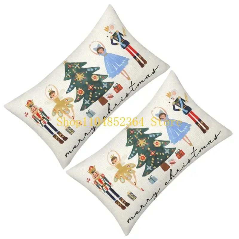 652F Weihnachtsfeier-Kissenbezüge mit Weihnachtsmotiven, dekorative Kissen-Accessoires für den Winterurlaub