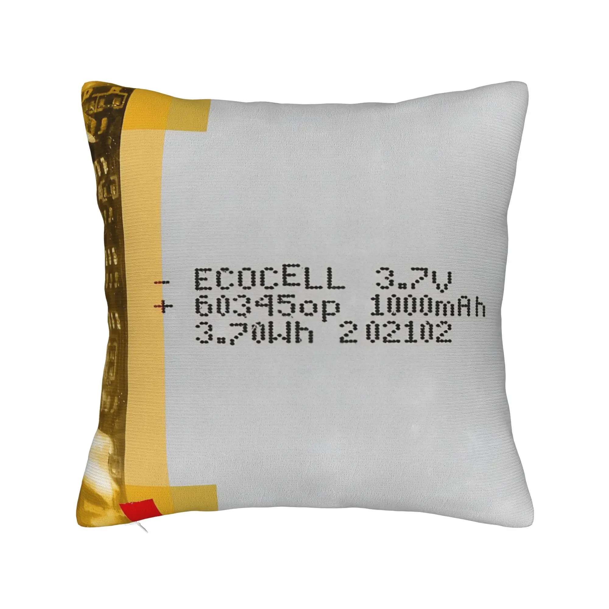 LiPo Battery  Square Pillow Cases Funny Meme Cushion Covers Customized Zippered Decor Pillowcase for Car 40*40cm