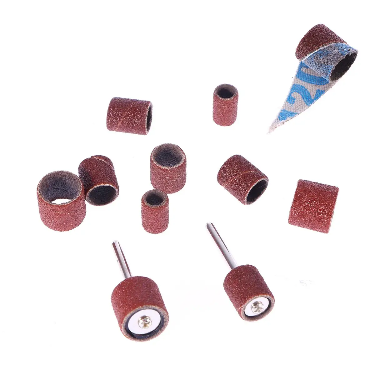 102pcs S Drum Set Reusable 80 Grit Fits Rotary Tools Wood Ceramics Stone Glass Smoothing Edges Surface Preparation