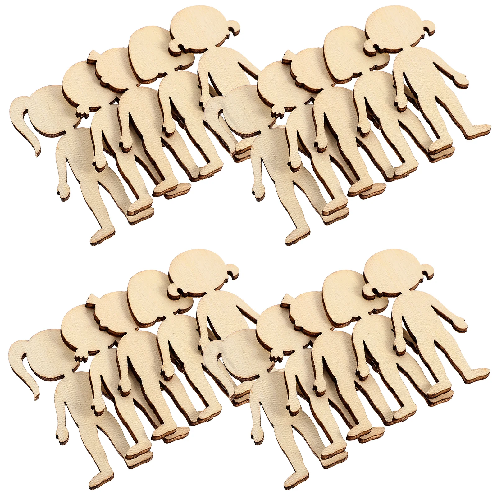 

50pcs Cutouts Unfinished Chips Kids Craft Diy Figure Shaped Blanks Safe Graffiti Graffiti Wood Cutouts Toys Storage