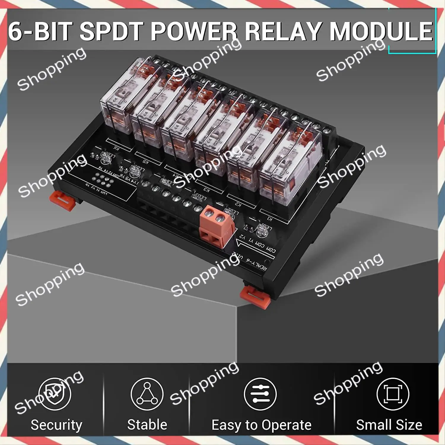 Module de relais M20K DC 24V, Module de commutation SPDT à 6 canaux avec optocoupleur isolé, Module de relais de puissance enfichable à montage sur Rail DIN