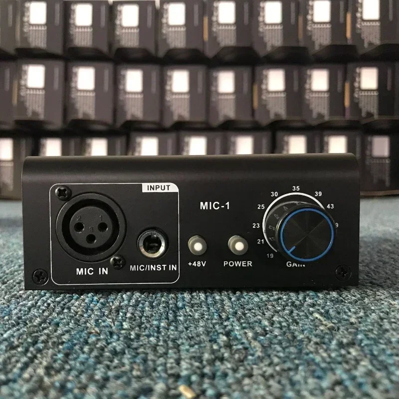 Ultra-compact Microphone Preamp 1 Channels Microphone Amplifier Instrument Preamplifier for Phantom Power Preamplifier