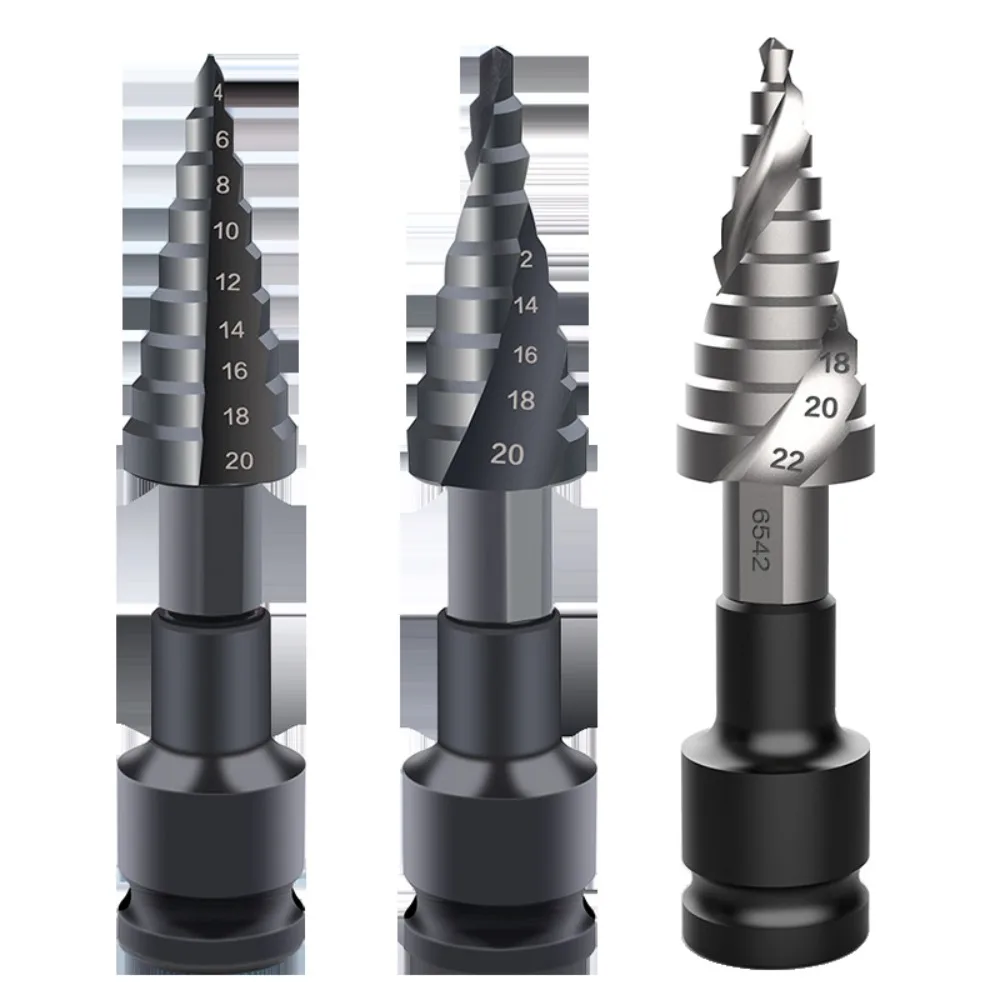 NEW HSS Step Drill Bit Home Tool Straight groove Spiral Drill Stepper Bit Spiral Black Pagoda Bits