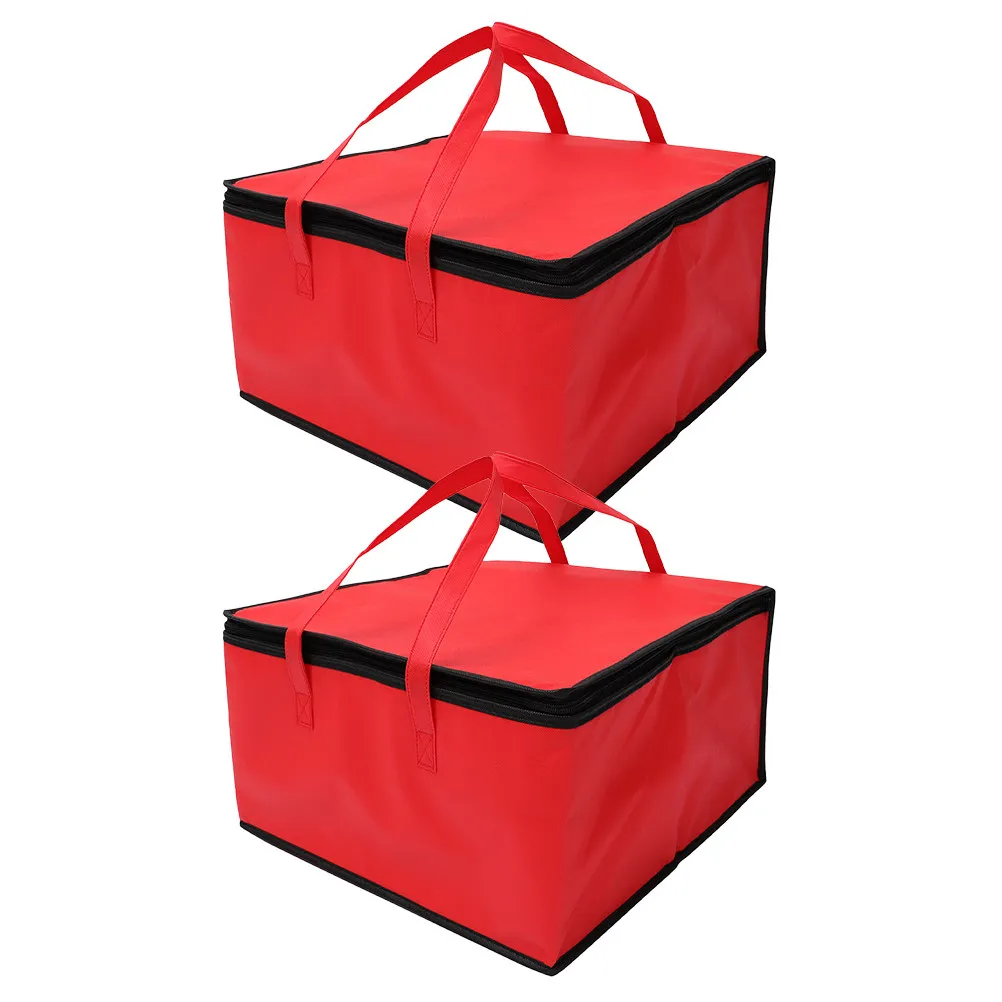 2Pcs Food Preservation Bag Insulated Travel Cooler Bag Catering Delivery Pizza Warmer Thermal Insulation Food Carrier Portable