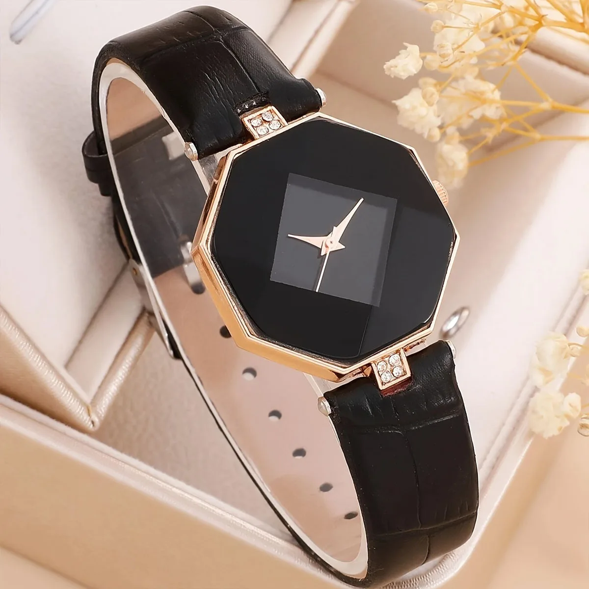 

1 шт.-новые корейские роскошные женские часы с модным зеркалом с угловым бриллиантом