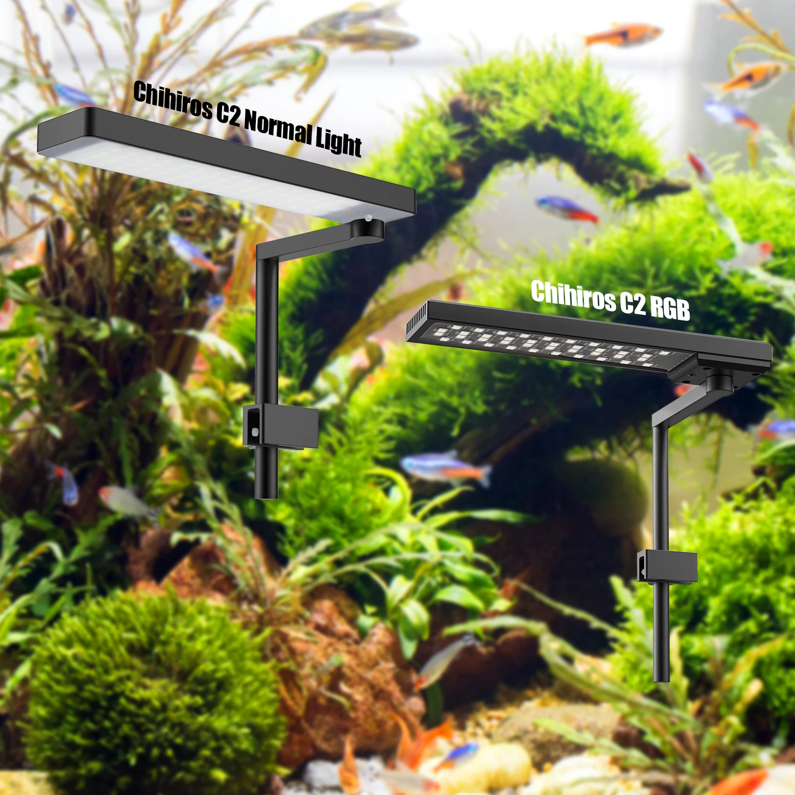 Chihiros C2 Series Mini Nano Lights Chihiros CII Normal ADA Clip On Lamp Fish Tank Bluetooth Sunrise Sunset C2 RGB Lamp Aquatic