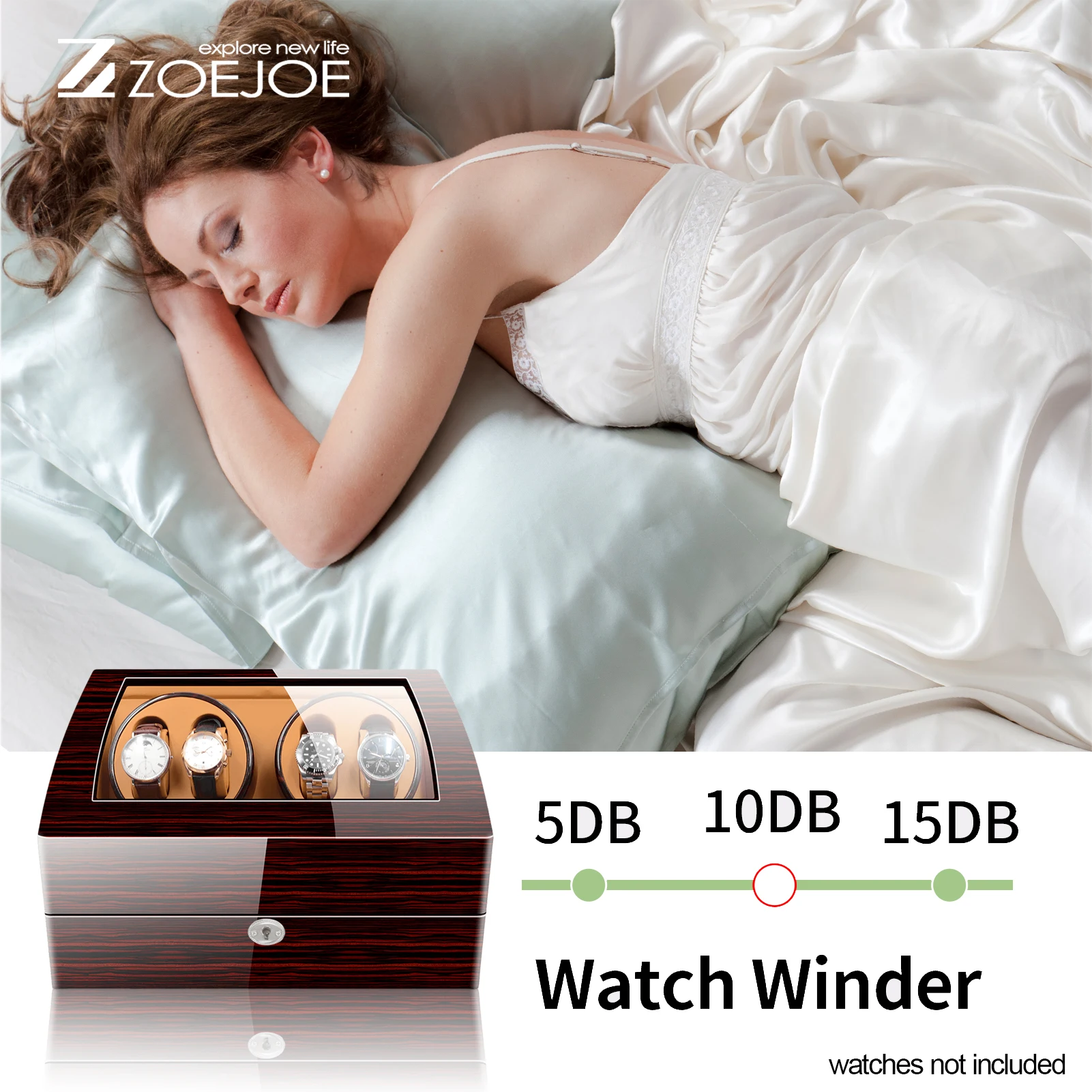 ZOEJOE 4 + 6 слотов, автоматическое устройство для намотки часов для мужчин, безопасная коробка для часов с ключом, стукается, более плавно работать, намоточные устройства для часов для дома