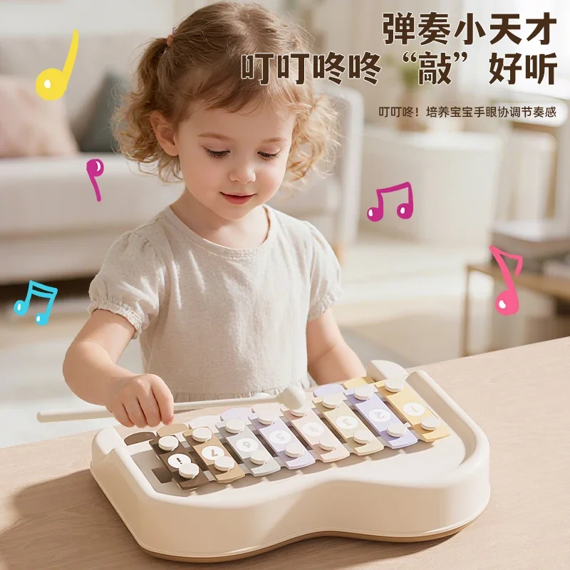 2 in 1 Octave Hand Drum Baby Early Education Enlightenment Musical Instrument Music Game Player Infant Intelligence Toy Children