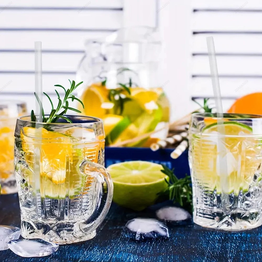 50/600Pc White Jumbo Smoothie Straws Drinking Straws Large Bubble Tea Milkshake MilkTea Straws Party Wedding Bar Home Accessory