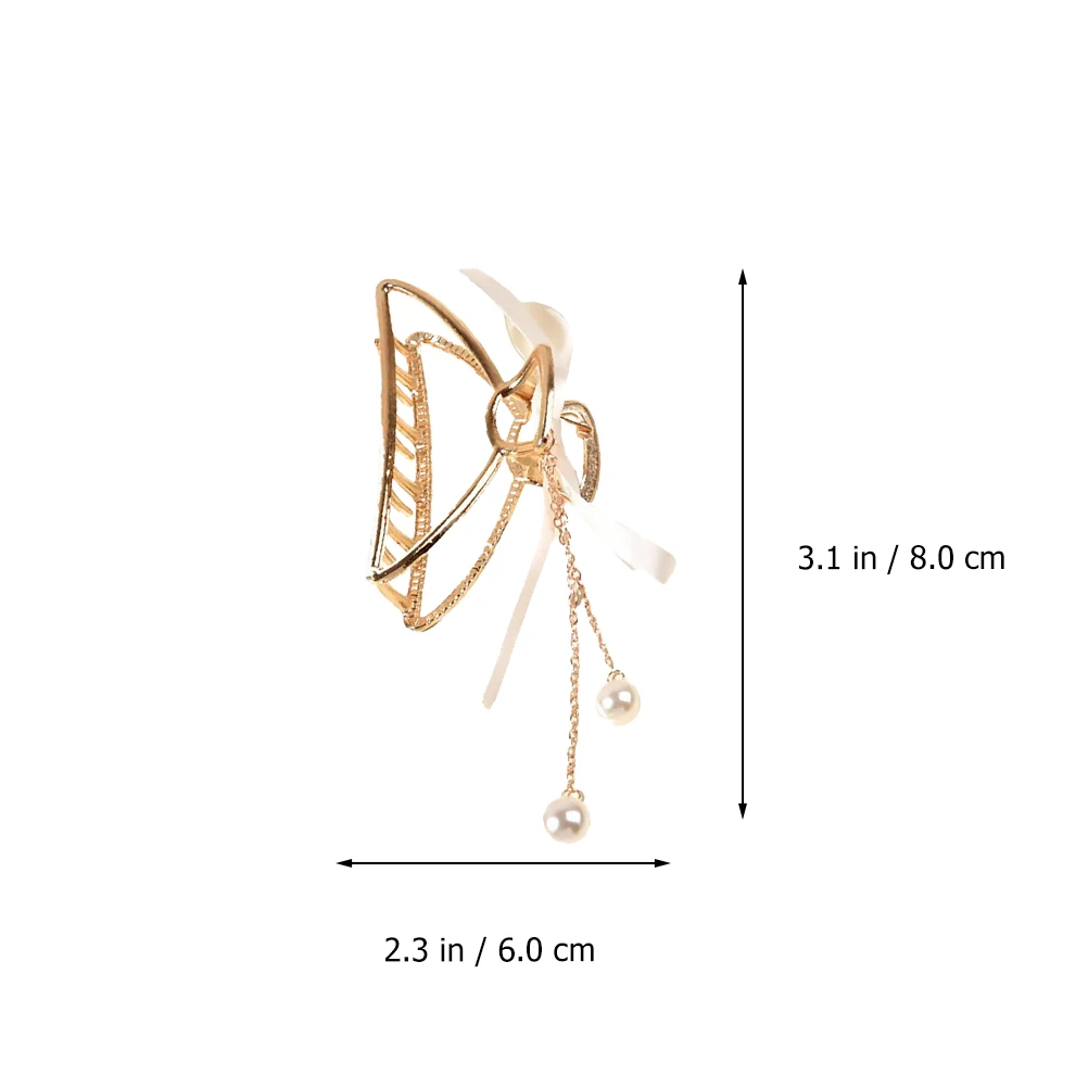 

Pearl Tassel Pendant Hair Claw Clip Durable Alloy Barrette Smooth Surface Women Hair Accessories Portable Storage