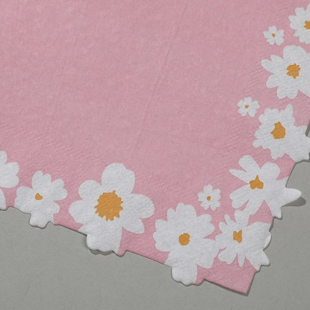 20Pcs/Lot Disposable Daisy Flower Napkins Flower Print Decorative Thickened Paper Napkins 33x33cm Paper Placemats Table Setting
