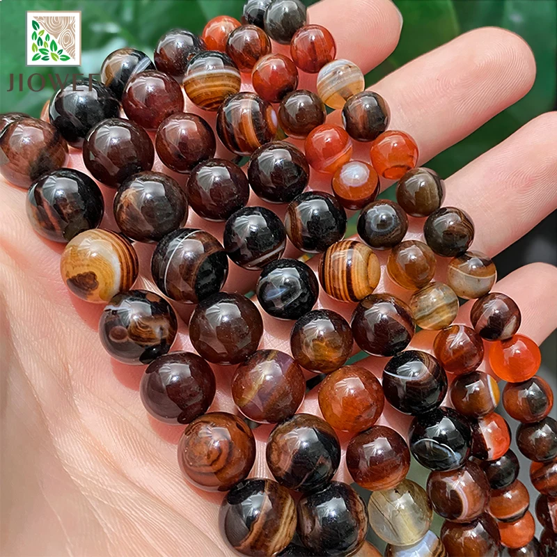 4/6/8/10/12/14mm Natural Stone Fantasy Dream Stripe Agates Round Beads Diy Bracelet Accessories for Jewelry Findings 15