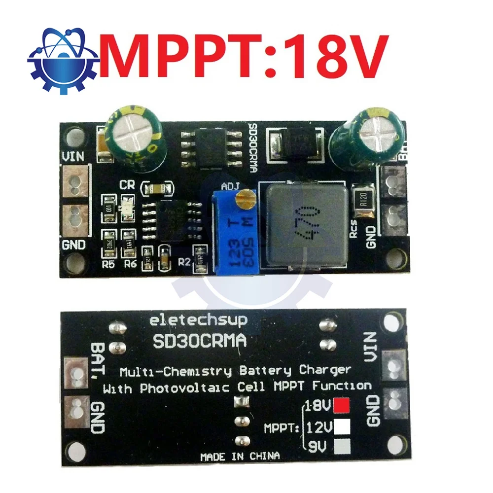 MPPT 1A LiPo Solar Charge Controller Board Battery Charge for Arduino Solar Panel Charger Regulator Control Module 9V 12V 18V