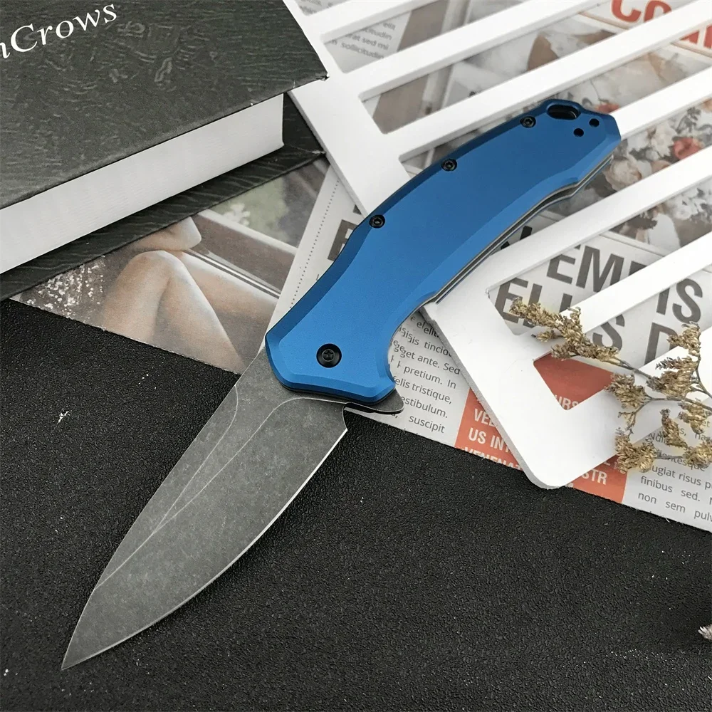 

1776NBBW Link Portable Folding Pocket Knife 9Cr13Mov Stonewash Blade Aluminum alloy Handle Camping Hunting Tactical EDC Tools