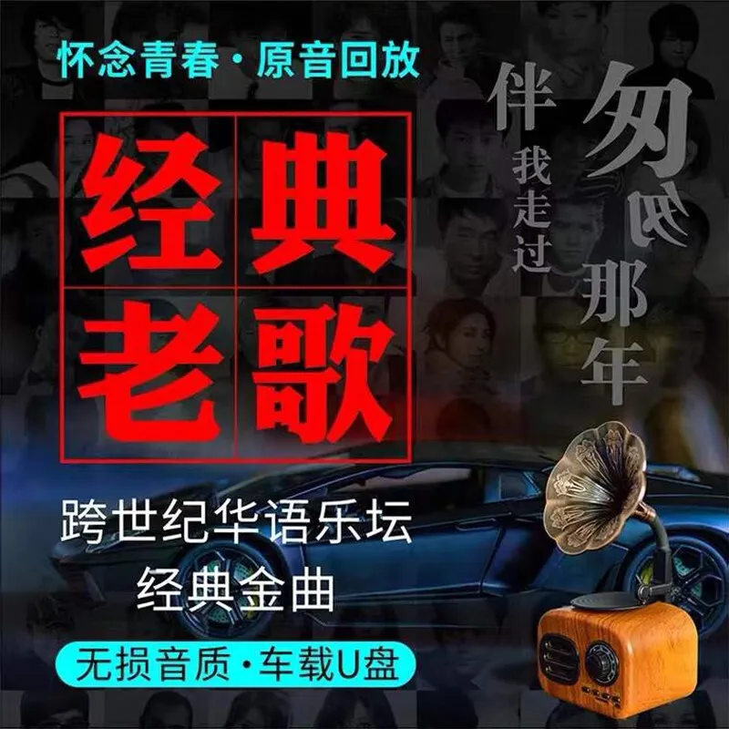 Car USB classic old songs, one famous song per person, 64G 3800 classic songs +500 videos