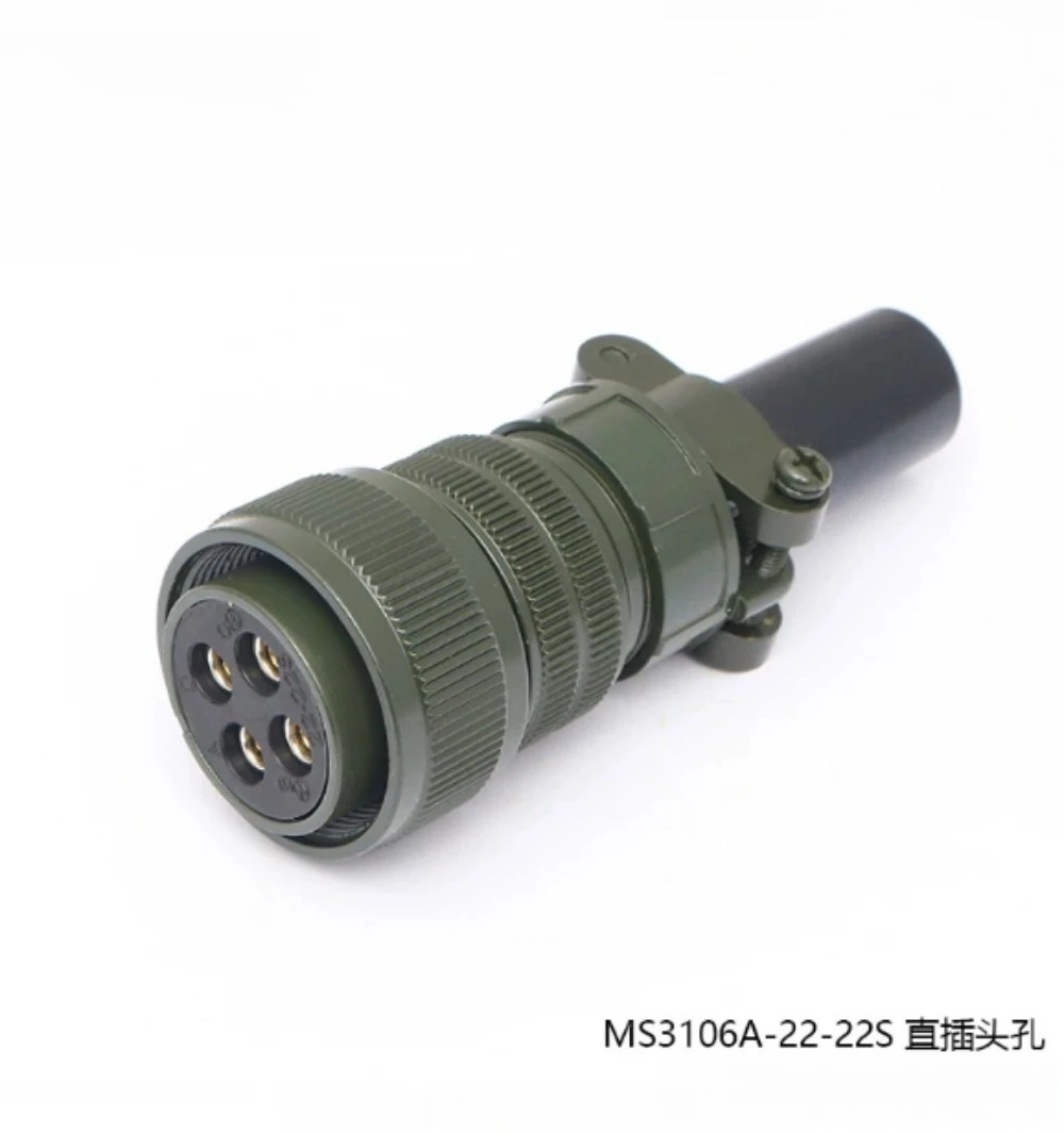 mil-c-5015-4-pin-circular-aviation-plug-ms3106a-22-22s-panel-mount-socket