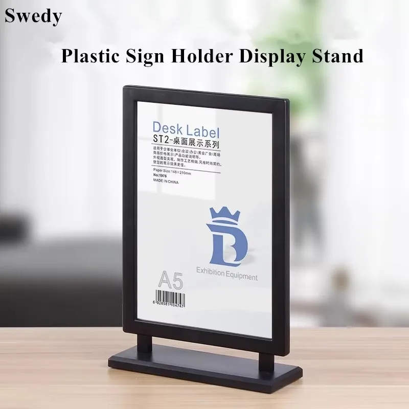 A4 210x297mm Tabletop Plastic Sign Holder Display Stand Photo Poster Frame Price Label Holder Menu Price Paper Holder Stand