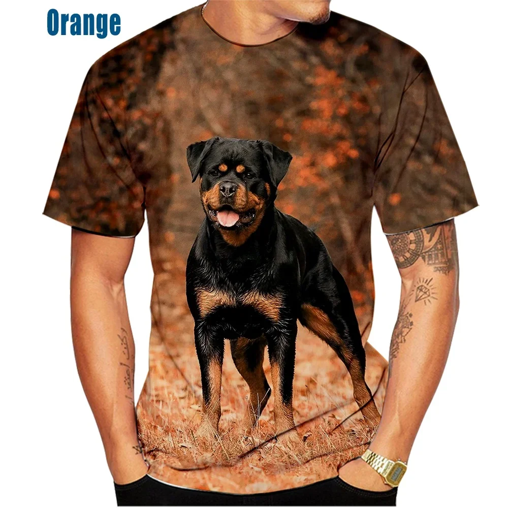 T-shirt casual da uomo nuova camicia a maniche corte per cani da compagnia top stampato Rowena 3D carino e alla moda