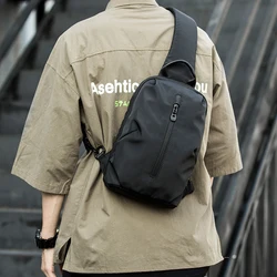 MOYYI Simple Fashion Waterproof Nylon Man Sling Bag Best Lightweight Crossbody Chest Bag Women Sport Travel One Shoulder Bag