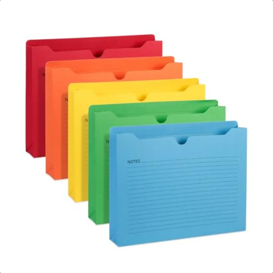 

Blue Summit File Jackets Letter Size 2 Inch Expansion Lined Folders with Lines for Notes on Front 2 inch File Jacket Folders To