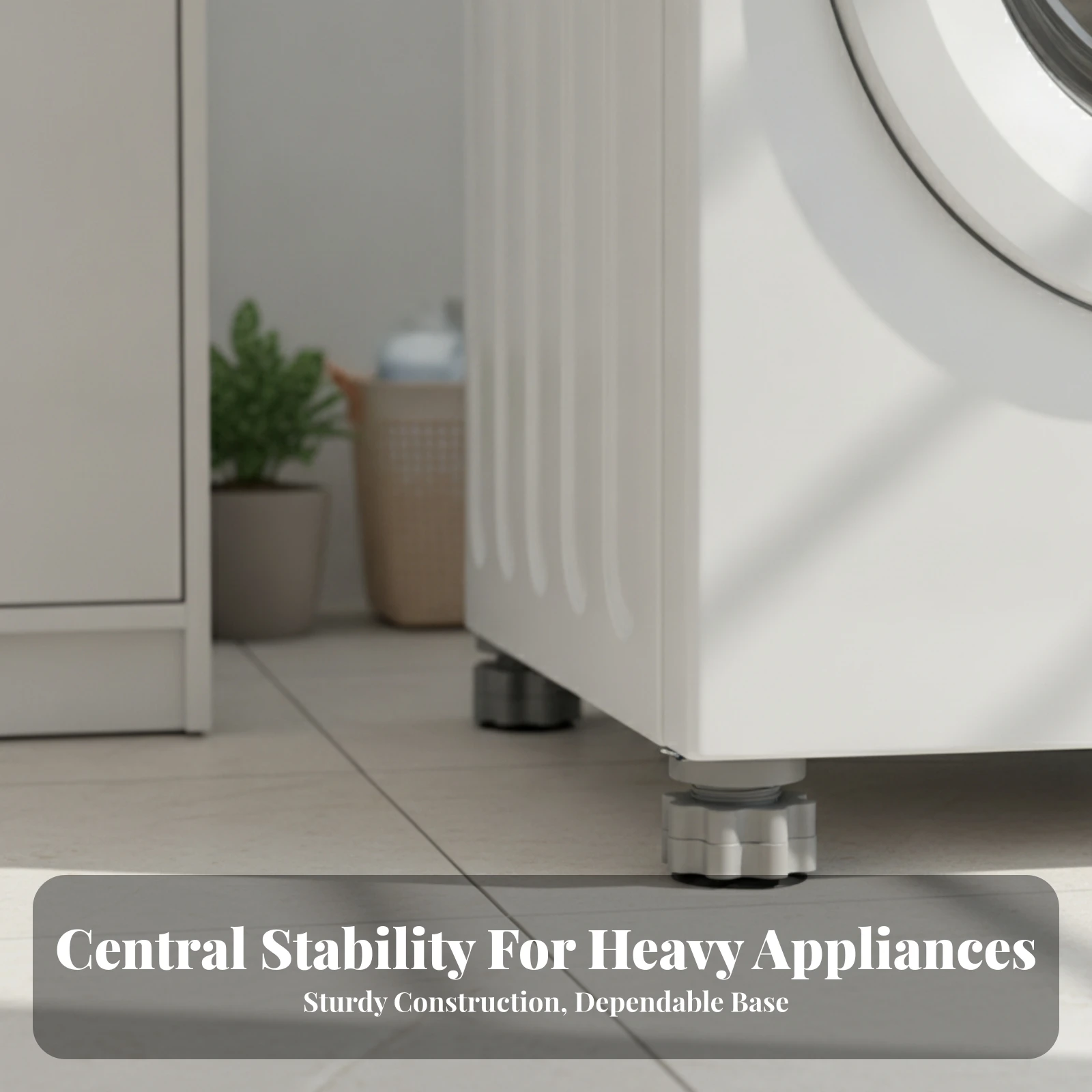 Anti-Slip Appliance Foot Shock Absorbing Adjustable Appliance Base Washing Machine Anti Vibration Pad Gray Washer Leveling Mat