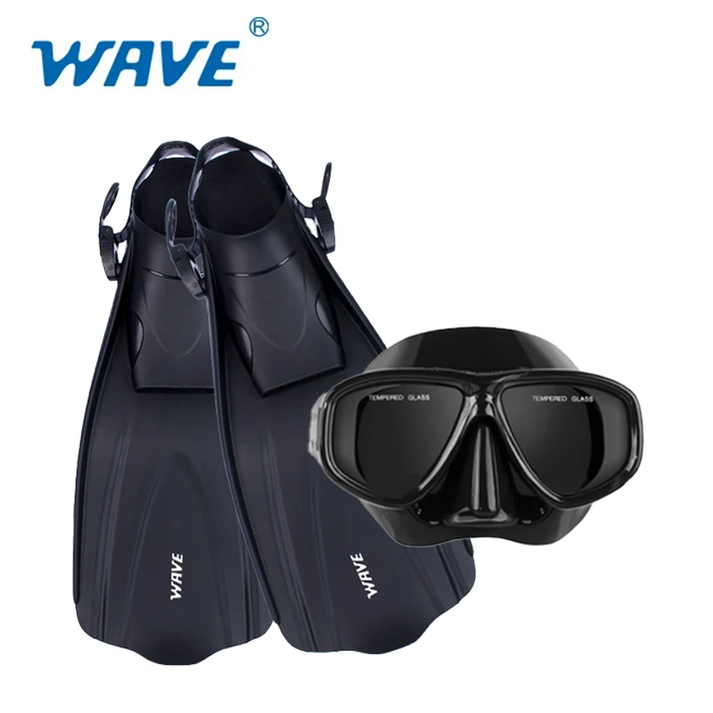 

Flippers professional snorkeling swimming frog shoes diving glasses adult adjustable black flippers diving flippers