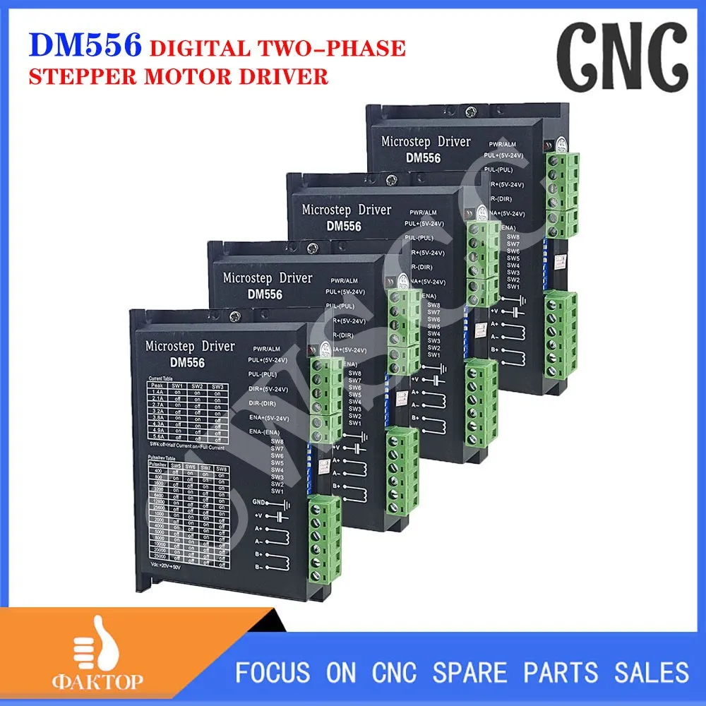 

4PCS Stepper Motor Controller DM556 Cnc Controlle Nema17 Nema23 Motor Driver 128 Subdivision Dc 18-48V 5.6A For 42 57 86 Motor