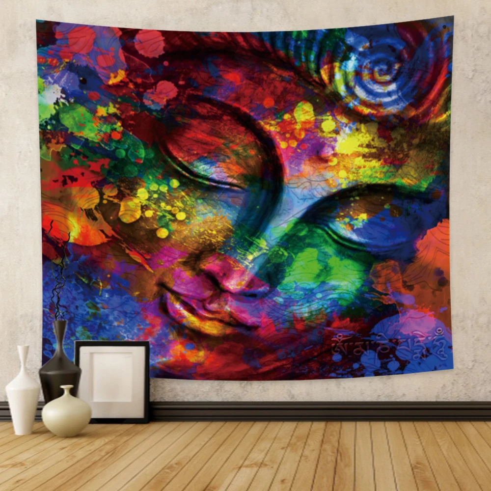 Colorful Abstract Buddha Statues On The Wall Mandala Canvas Art Posters And Prints Buddhist Art Pictures Home Wall Decoration