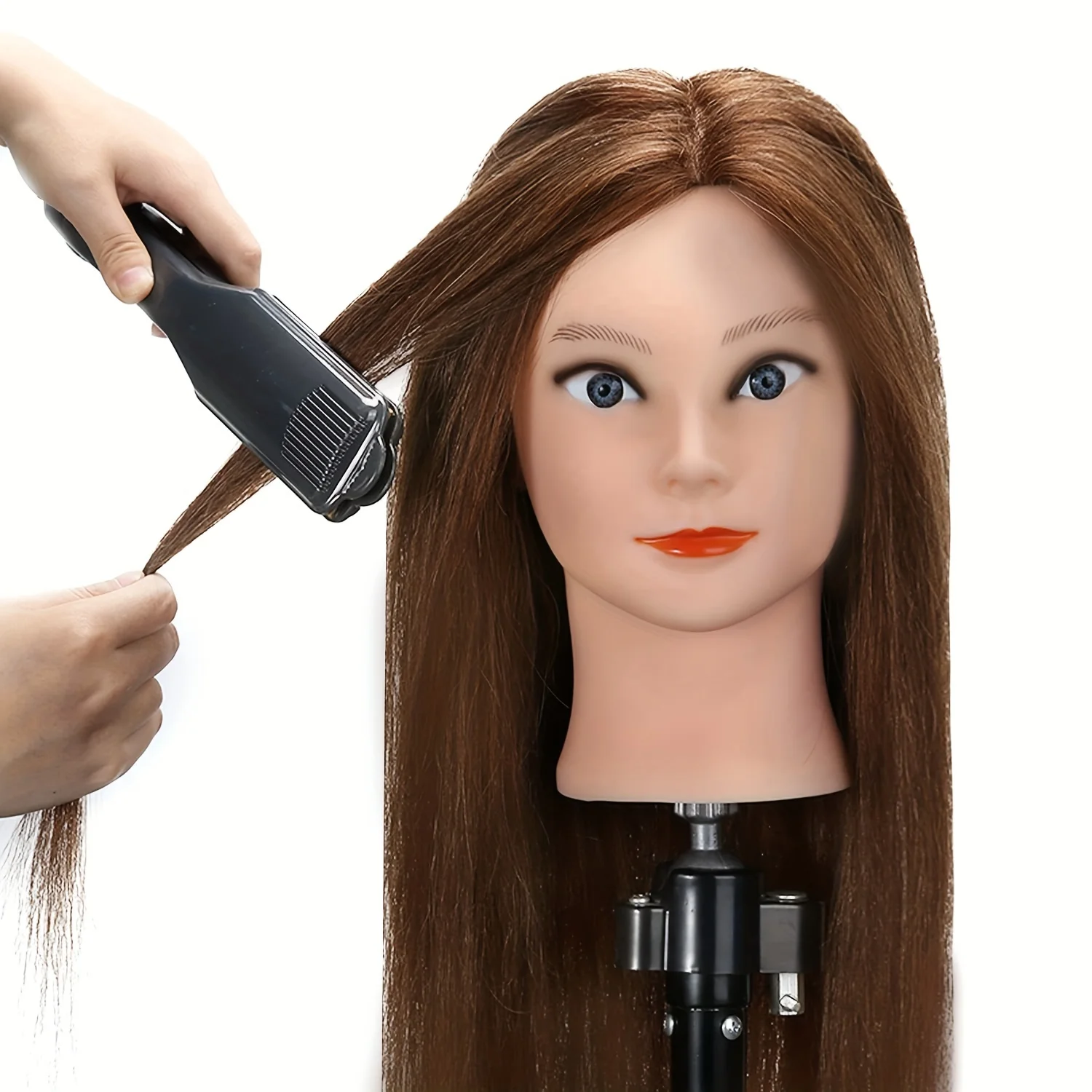 100% Real Hair Beauty Model Head Doll Head Training Headfor Hairdressers To Practice Hair Styling