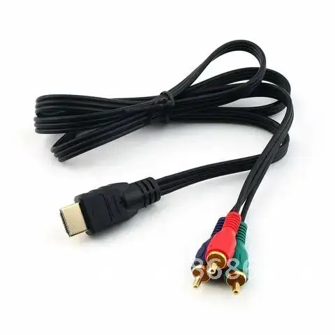 3ft HDMI-compatible to 3 RCA Video Audio HDMI-compatible Cable 1080P AV Cord Converter Adapter For HDTV TV Set-Box DVD Laptop