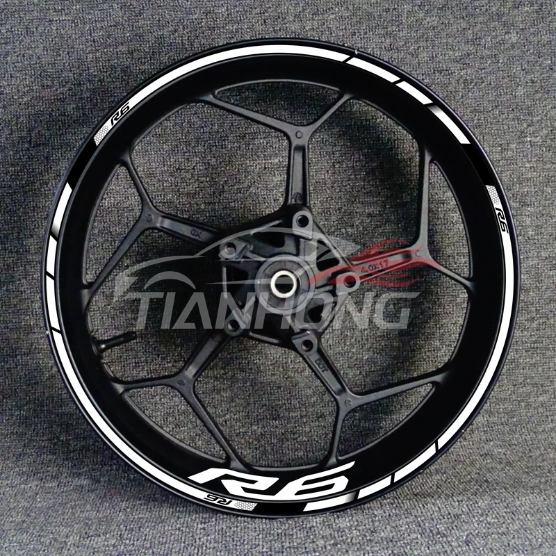 Complete Set New For Yamaha YZF R6 17 Inch Wheel Frame Decal Decorative Rim Reflective Waterproof Logo High Quality Stickers