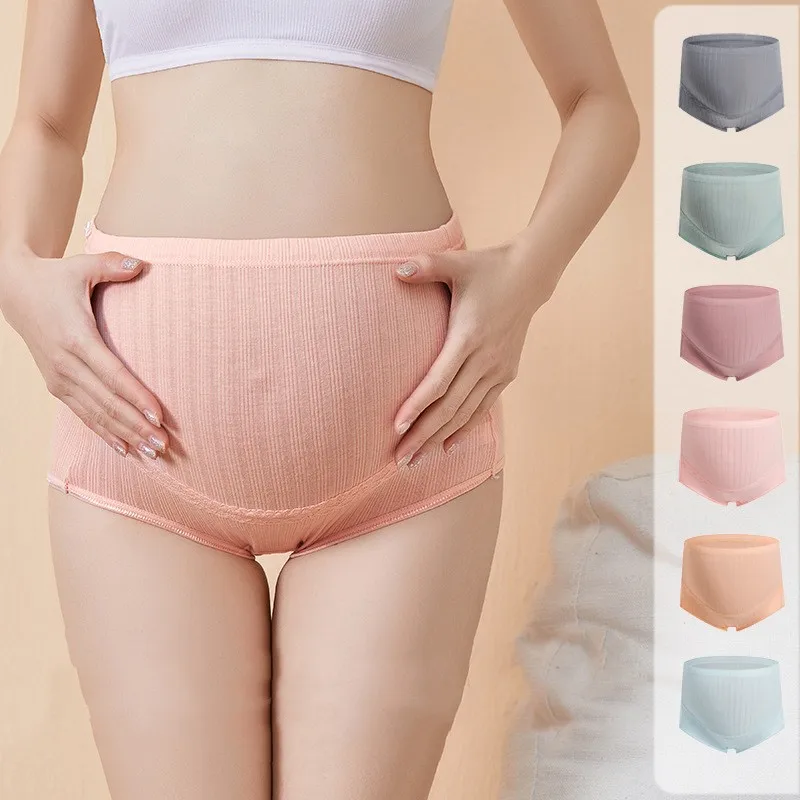 

Cotton Maternity Panties High Waist Adjustable Seamless Belly Pregnancy Underwear Clothes for Pregnant Women Briefs Plus Size